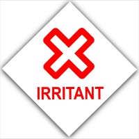 6 x Irritant - Red on White,External Self Adhesive Warning Stickers-Health and Safety Sign 